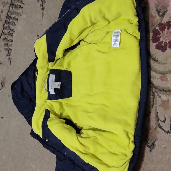 Calvin Klien winter coat 2T navy blue with lime green fleece lining 📦 - Picture 4 of 5